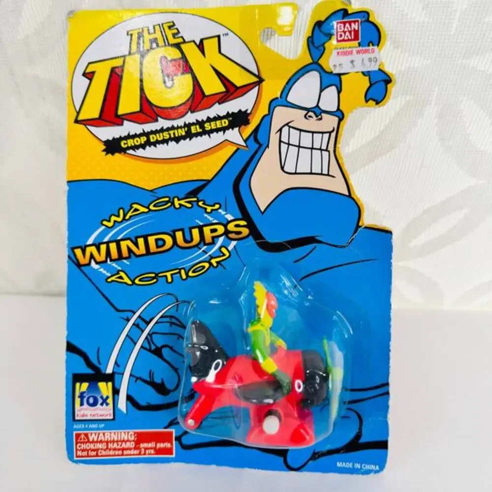 VTG 1995 Bandai The Tick‎ Wacky Windup Action Crop Dustin El Seed Plane